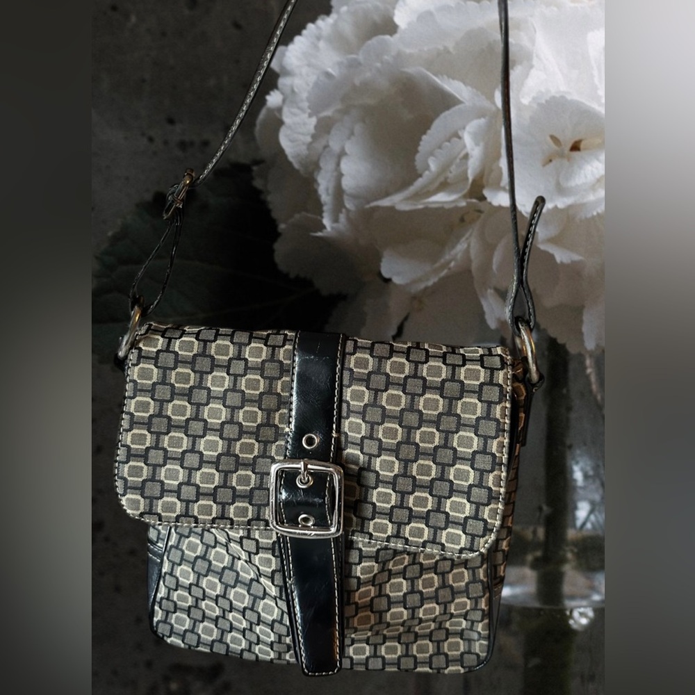 Nine West Block Pattern Messenger Style Crossbody Bag